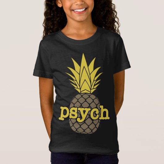 Psych Ananas Fruit Grappig Graphic Bruin T-shirt (Voorkant)