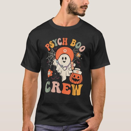 Psych Boo Crew Nurse Funny Halloween Easy Costume T-shirt (Voorkant)