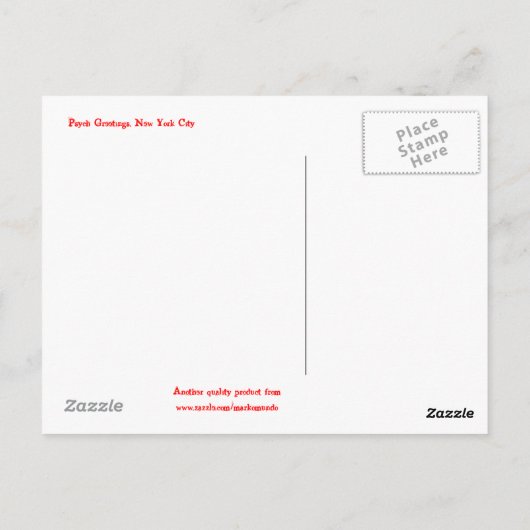 Psych Greetings, New York Briefkaart (Achterkant)