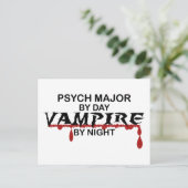 Psych Major Vampire bij nacht Briefkaart (Staand voorkant)