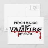 Psych Major Vampire bij nacht Briefkaart (Voorkant / Achterkant)