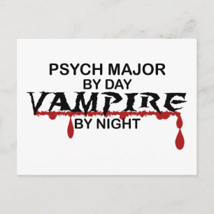 Psych Major Vampire bij nacht Briefkaart