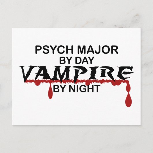 Psych Major Vampire bij nacht Briefkaart (Voorkant)