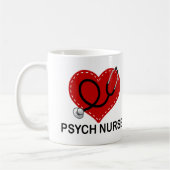 Psych Neurse Heart Stethoscoop Koffiemok (Links)