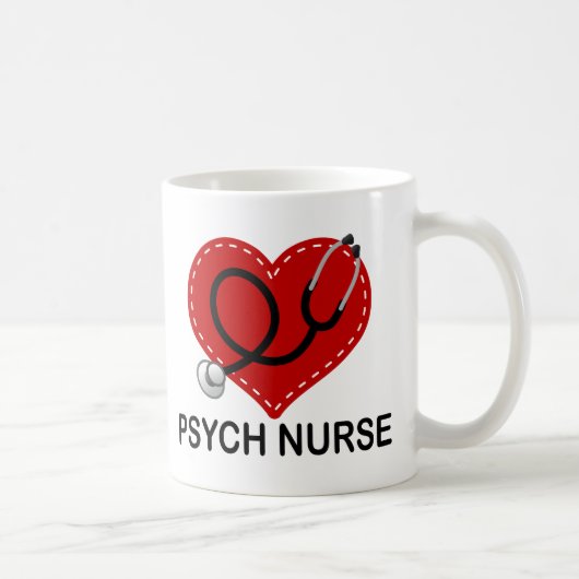 Psych Neurse Heart Stethoscoop Koffiemok (Rechts)