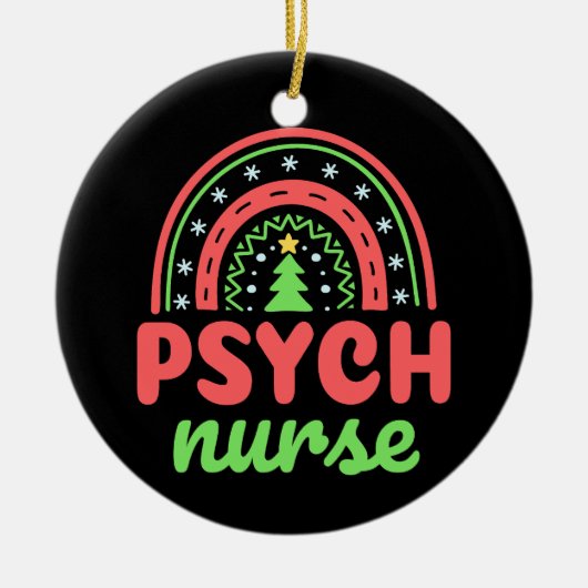Psych Neurse Psychiatrische verplegers Kerstmis Keramisch Ornament (Voorkant)