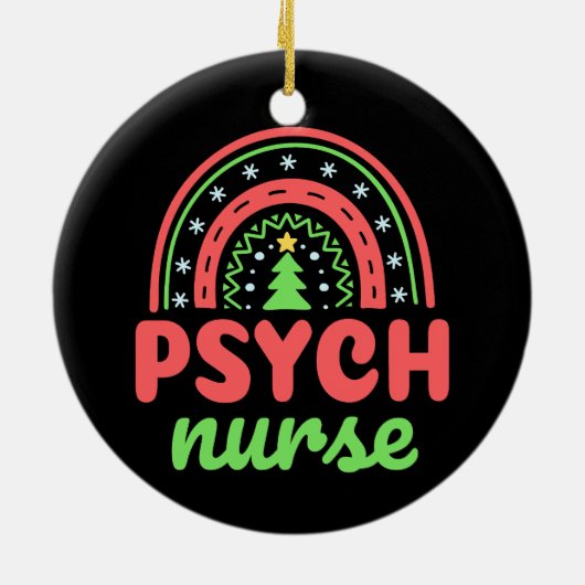 Psych Neurse Psychiatrische verplegers Kerstmis Keramisch Ornament (Achterkant)