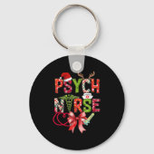 Psych Nurse Christmas Cute Coquette Christmas Bow  Sleutelhanger (Voorkant)