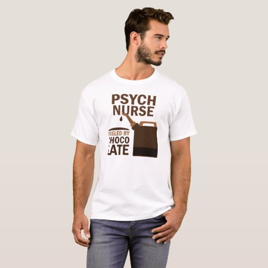 Psych Nurse (Funny) Chocolate T-shirt (Voorkant volledig)