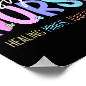 Psych Nurse Healing Minds Aanraken Harten Psychiat Poster (Hoek)