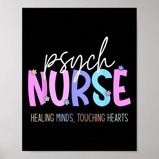 Psych Nurse Healing Minds Aanraken Harten Psychiat Poster (Voorkant)