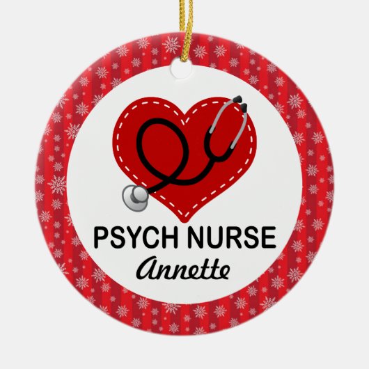 Psych Nurse kerstcadeau-versiering Keramisch Ornament (Voorkant)