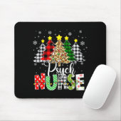 Psych Nurse Xmas Tree Leopard Red Plaid Christmas  Muismat (Met muis)