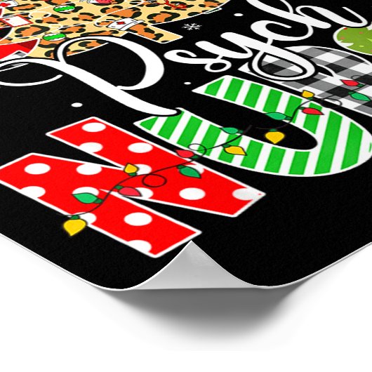 Psych Nurse Xmas Tree Leopard Red Plaid Christmas  Poster (Hoek)