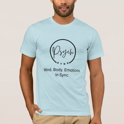 Psych Sync: Mind. Body. Emotion. In Sync. T-Shirt (Voorkant)