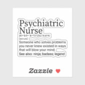 Psych Verpleegkundige Definitie, Gift voor Psychia Sticker (Vel)