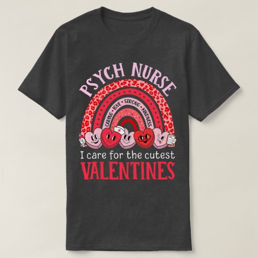 Psych Verpleegkundige Valentijnsdag Regenboog Psyc T-shirt (Design voorkant)