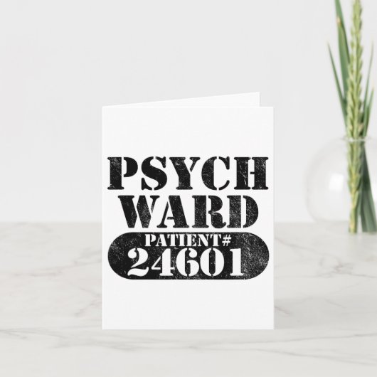 Psych Ward Escaped Mental Patient Halloween Costum Kaart (Voorkant)