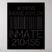 Psych Ward Jail Funny Halloween Costume Insane Asy Poster (Voorkant)