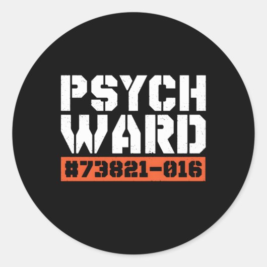 Psych Ward Tal Hospital Patiënt Asiel Ronde Sticker (Voorkant)