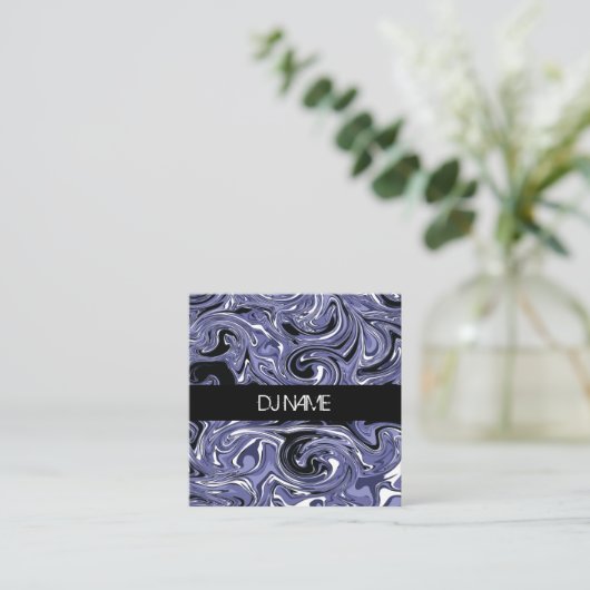 Psychadelic Abstract DJ Business Music Producer Vierkante Visitekaartje (Staand voorkant)