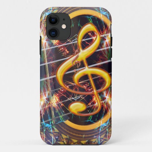 Psychadelic Accoustic Guitar, ontwerp muziekvel Case-Mate iPhone Case (Achterkant)