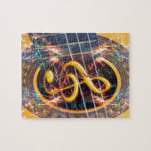 Psychadelic Accoustic Guitar, ontwerp muziekvel Legpuzzel (Horizontaal)