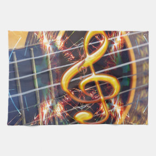 Psychadelic Accoustic Guitar, ontwerp muziekvel Theedoek