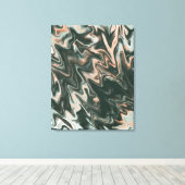 Psychadelic Marble Green Peach Vloeibaar Art Paint Canvas Afdruk (Insitu (Houten vloer))