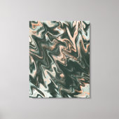 Psychadelic Marble Green Peach Vloeibaar Art Paint Canvas Afdruk (Voorkant)
