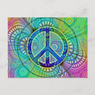 Psychadelic Peace Sign Briefkaart