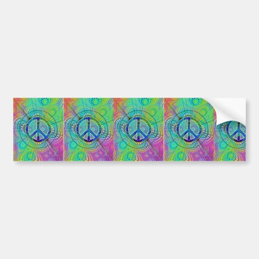 Psychadelic Peace Sign Bumpersticker (Voorkant)