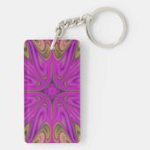 Psychadelisch vloeibaar kleurrijk Abstract Paars S Sleutelhanger (achterkant)