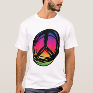 Psychadelisch vredesteken t-shirt