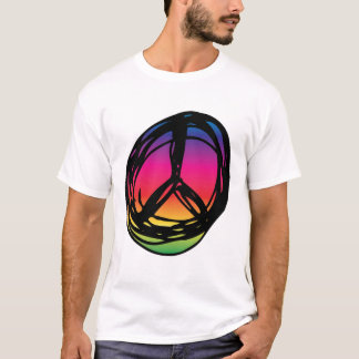 Psychadelisch vredesteken t-shirt