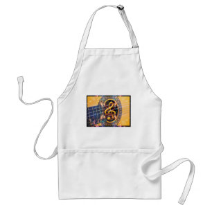 Psychadelische Akoestische Gitaar, muziekbladontwe Standaard Schort