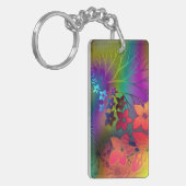 Psychadelische Floral Sleutelhanger (Voorkant Links)