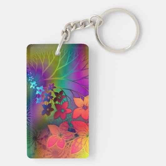 Psychadelische Floral Sleutelhanger (achterkant)