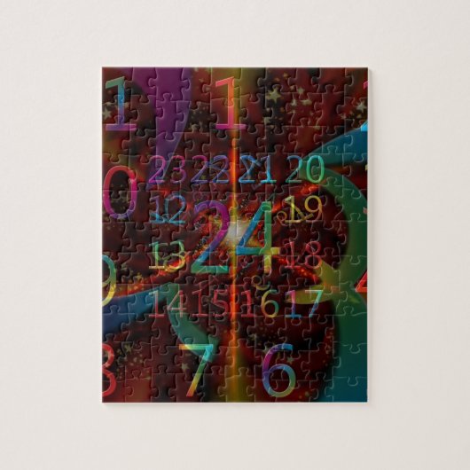 Psychadelische nummerpatronen, mesmerizing design legpuzzel (Verticaal)