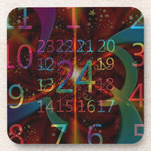 Psychadelische nummerpatronen, mesmerizing design onderzetter