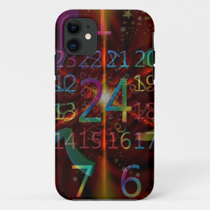 Psychadelische nummers patroon, hypnotiserend ontw iPhone 11 hoesje
