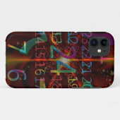 Psychadelische nummers patroon, hypnotiserend ontw Case-Mate iPhone case (Achterkant (horizontaal))
