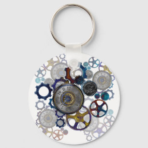Psychadelische steampunktandwielen, cogs, cadeau v sleutelhanger