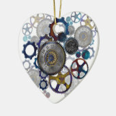 Psychadelische stoombroek tandwielen, tandraderen, keramisch ornament (Links)