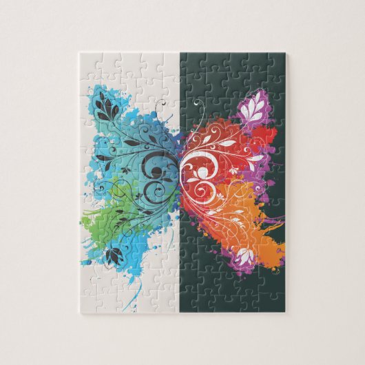 Psychadelische vlinder legpuzzel (Verticaal)