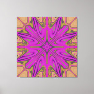 Psychadelische Vloeibare Kleurrijke Abstract Paars Canvas Afdruk