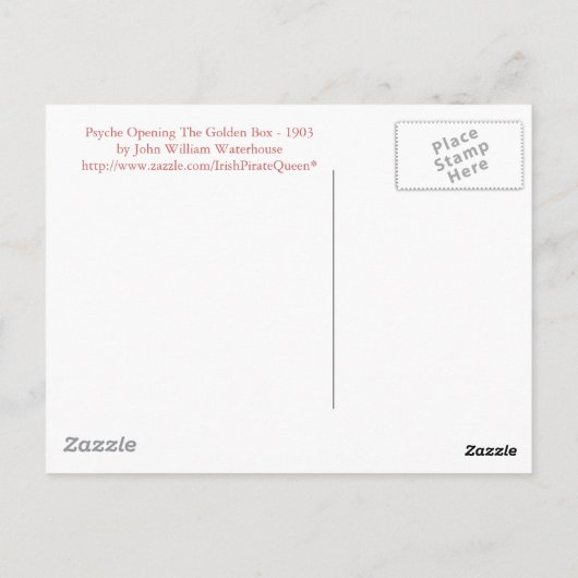 Psyche en Golden Box Briefkaart (Achterkant)