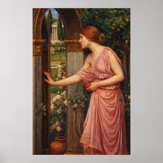 Psyche entering Cupid's Garden by Waterhouse Poster (Voorkant)