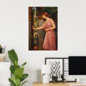 Psyche entering Cupid's Garden by Waterhouse Poster (Thuiskantoor)