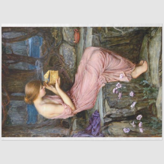 Psyche Golden Box Waterhouse Art Tissuepapier (Voorkant)